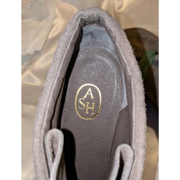 ASH Poppy Suede Lace Up Platform Stiletto Bootie in Sparrow Sz 38.5 / 8.5 US IOB - Picture 8 of 13